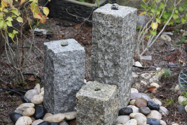 Set of 3 granite columns