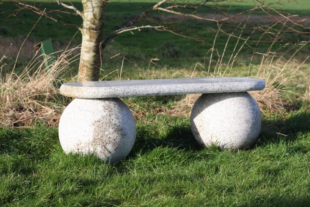 Grey Granite Sphere Bench - Ornamental Classics