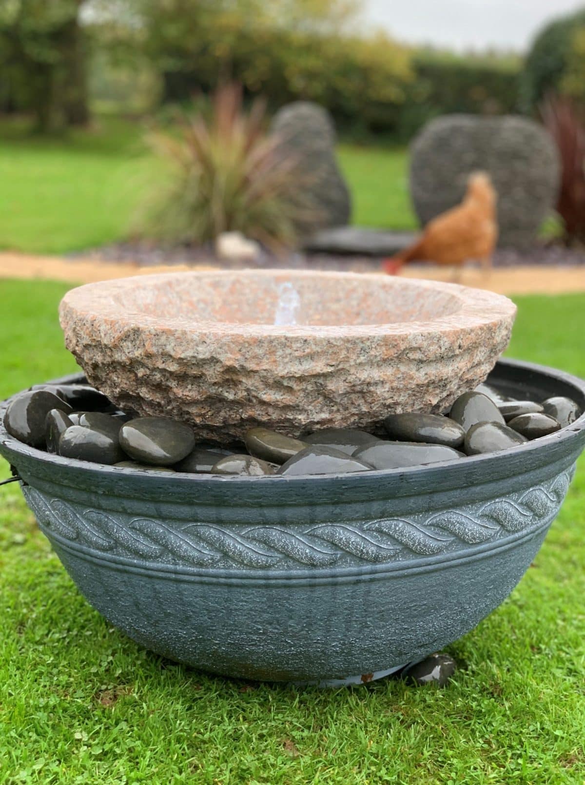 Babbling Pinky Granite Bowl on Lotus Bowl Ornamental Classics